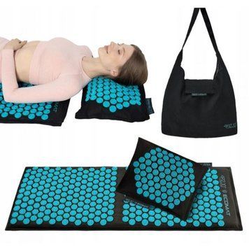 Килимок акупунктурний з подушкою 4FIZJO Eco Mat XL Аплікатор Кузнєцова Black/Blue (P-5907739317452) 154682-2692 фото