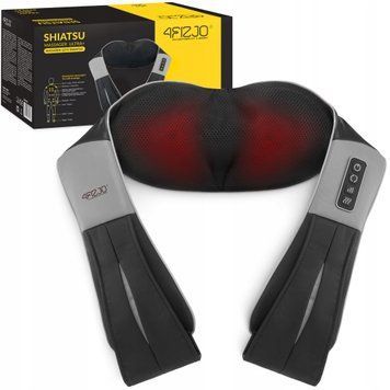 Накидка-масажер 4FIZJO Shiatsu Ultra+ для шиї та спини, акумуляторний Black/Grey (P-5907739319098) P-5907739319098 фото
