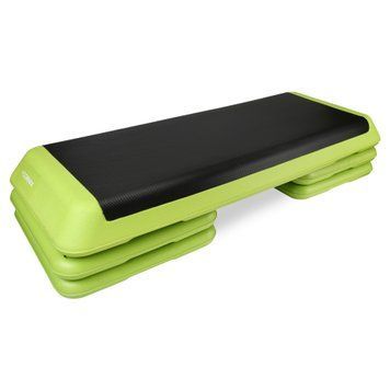 Степ-платформа Cornix Pro 3-ступінчаста 109x41x10-20 см &ndash; регульована платформа для аеробіки та силових вправ, зелено-чорна XR-0401 фото