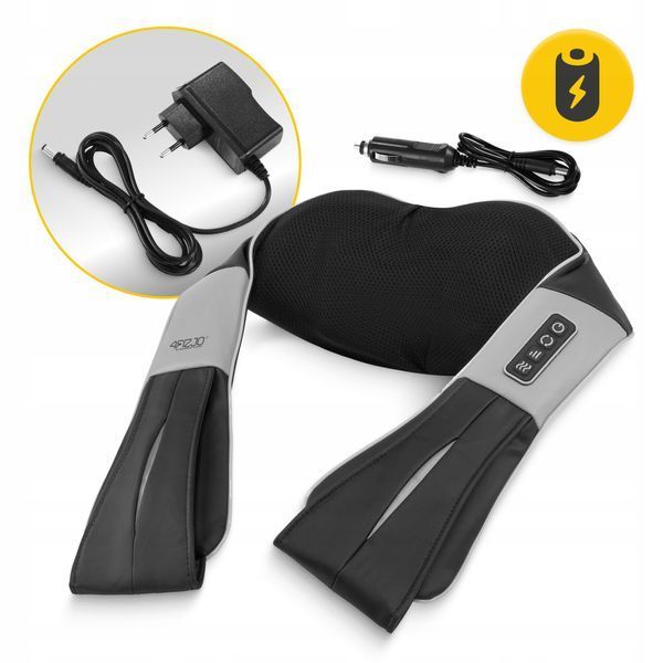 Накидка-масажер 4FIZJO Shiatsu Ultra+ для шиї та спини, акумуляторний Black/Grey (P-5907739319098) P-5907739319098 фото