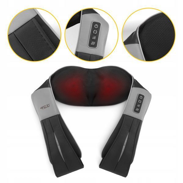 Накидка-масажер 4FIZJO Shiatsu Ultra+ для шиї та спини, акумуляторний Black/Grey (P-5907739319098) P-5907739319098 фото
