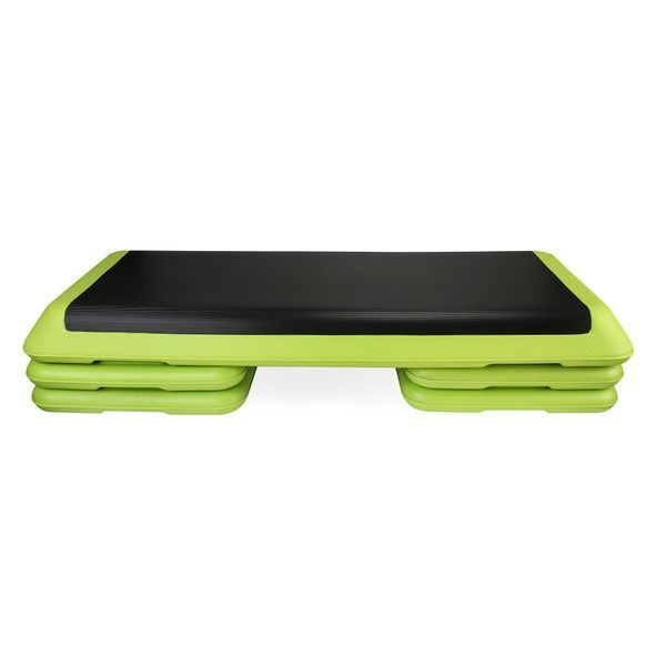 Степ-платформа Cornix Pro 3-ступінчаста 109x41x10-20 см &ndash; регульована платформа для аеробіки та силових вправ, зелено-чорна XR-0401 фото