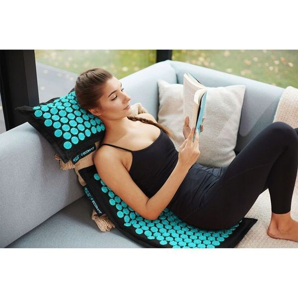 Килимок акупунктурний з подушкою 4FIZJO Eco Mat XL Аплікатор Кузнєцова Black/Blue (P-5907739317452) 154682-2692 фото