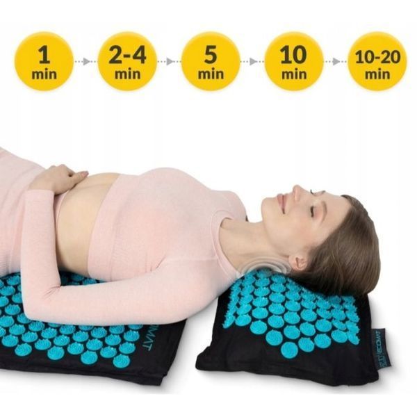Килимок акупунктурний з подушкою 4FIZJO Eco Mat XL Аплікатор Кузнєцова Black/Blue (P-5907739317452) 154682-2692 фото