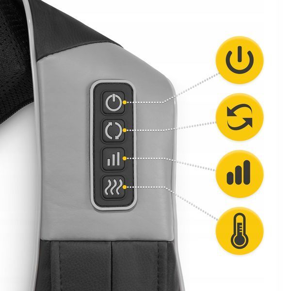 Накидка-масажер 4FIZJO Shiatsu Ultra+ для шиї та спини, акумуляторний Black/Grey (P-5907739319098) P-5907739319098 фото