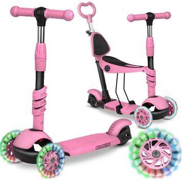 Самокат дитячий триколісний Ricokids Piko рожевий 765400 фото
