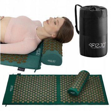 Килимок акупунктурний з валиком 4FIZJO Classic Mat XL Аплікатор Кузнєцова Navy Green/Gold (P-5907739313317) 147970-2692 фото