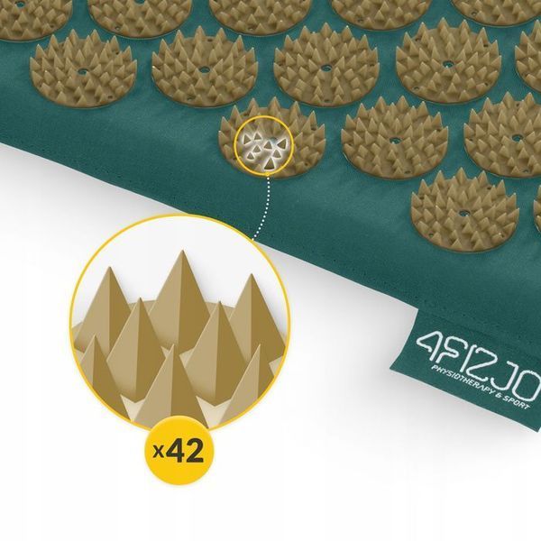 Килимок акупунктурний з валиком 4FIZJO Classic Mat XL Аплікатор Кузнєцова Navy Green/Gold (P-5907739313317) 147970-2692 фото
