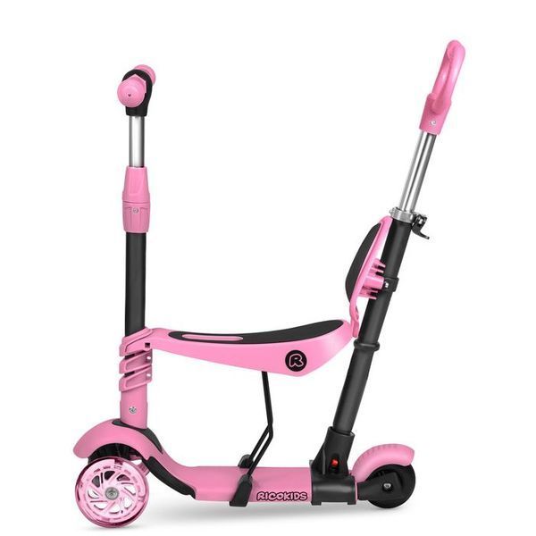 Самокат дитячий триколісний Ricokids Piko рожевий 765400 фото
