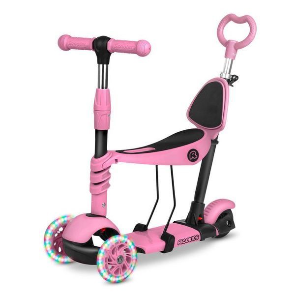 Самокат дитячий триколісний Ricokids Piko рожевий 765400 фото