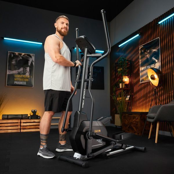 Орбітрек Trex Sport TX-700CT Steel магнітний для дому, 14 кг маховик, 14 рівнів опору, чорний 5902308237735 фото