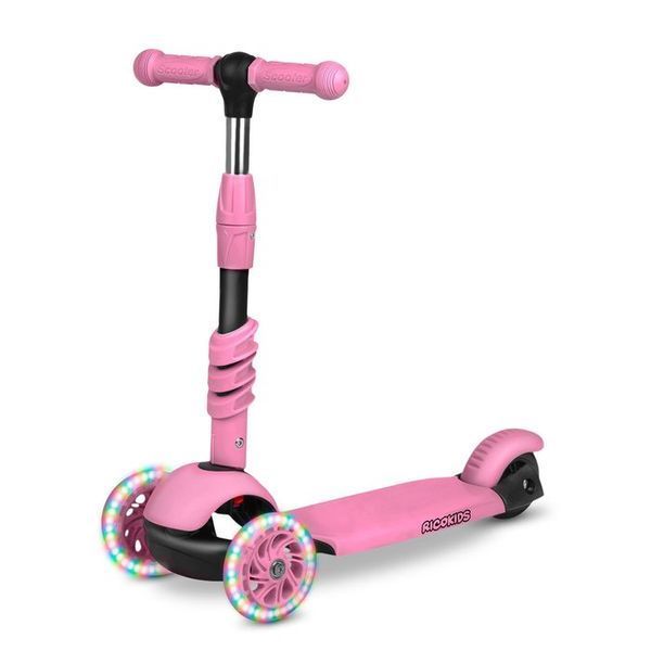 Самокат дитячий триколісний Ricokids Piko рожевий 765400 фото