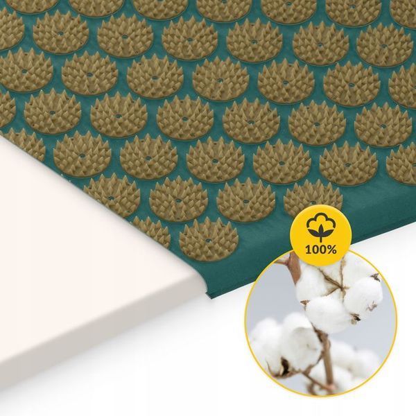 Килимок акупунктурний з валиком 4FIZJO Classic Mat XL Аплікатор Кузнєцова Navy Green/Gold (P-5907739313317) 147970-2692 фото