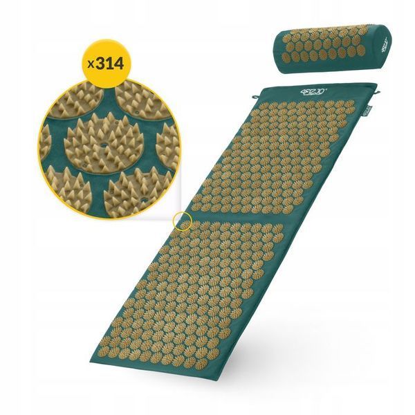 Килимок акупунктурний з валиком 4FIZJO Classic Mat XL Аплікатор Кузнєцова Navy Green/Gold (P-5907739313317) 147970-2692 фото