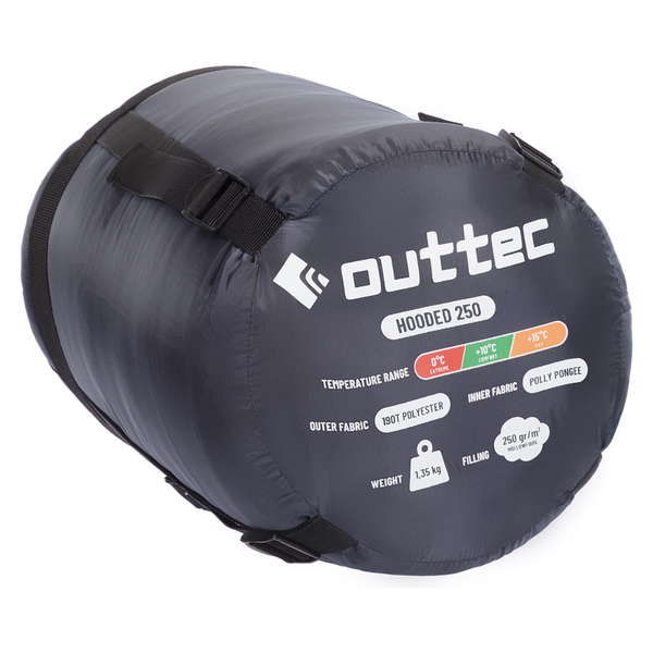 Спальний мішок ковдра Outtec демі з капюшоном синій 5907766665915 фото
