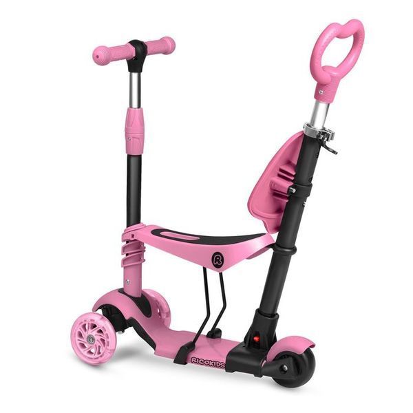 Самокат дитячий триколісний Ricokids Piko рожевий 765400 фото