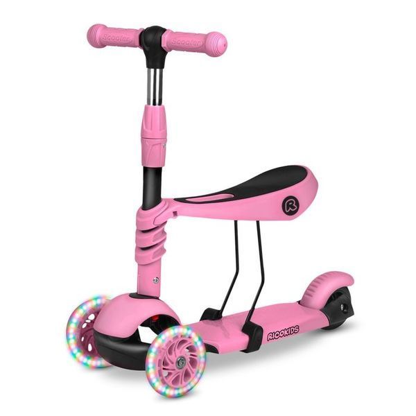 Самокат дитячий триколісний Ricokids Piko рожевий 765400 фото