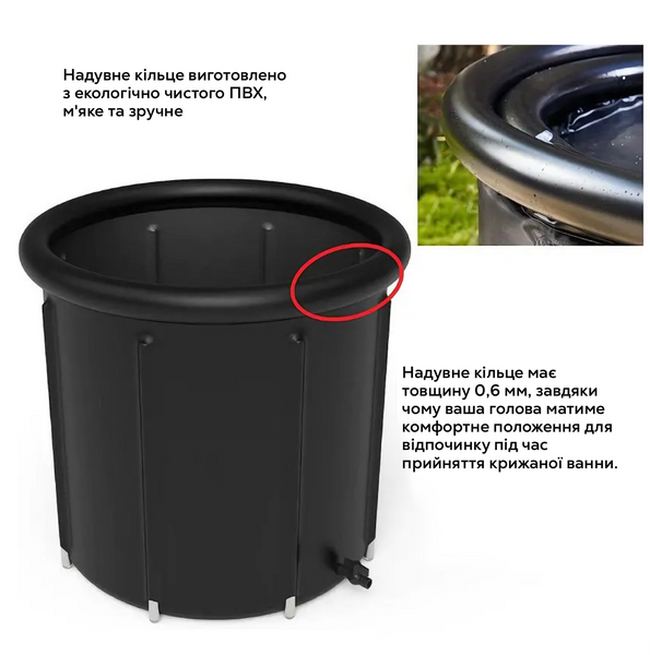 Круглий каркасний басейн "Ice Bath Spa" для крижаної ванни 80 х 80 см 104068-163765 фото