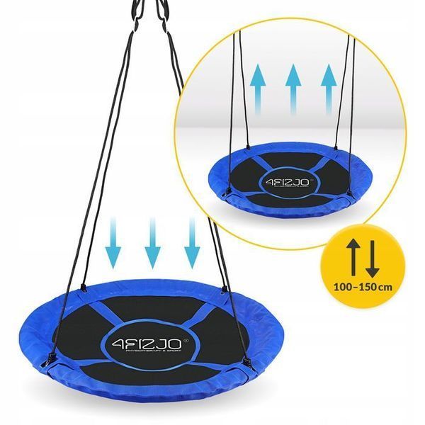 Гойдалка-гніздо кругла 4FIZJO XL 110 см Black/Blue (P-5907739316677) P-5907739316677 фото
