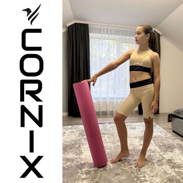 Масажний ролик Cornix EVA+ 90 x 15 см (валик, роллер) XR-0313 Pink 143256-2692 фото