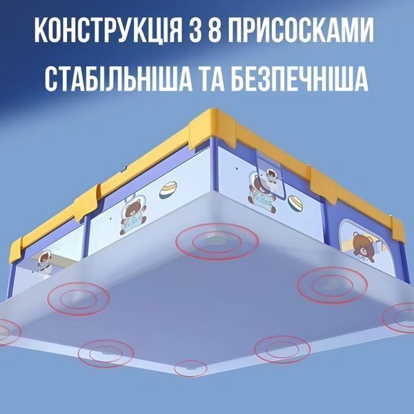 Дитячий манеж Terrio Bear S Сірий 120x120 см з двома ручками і 60 різнокольоровими м'ячами TQ-315GS фото