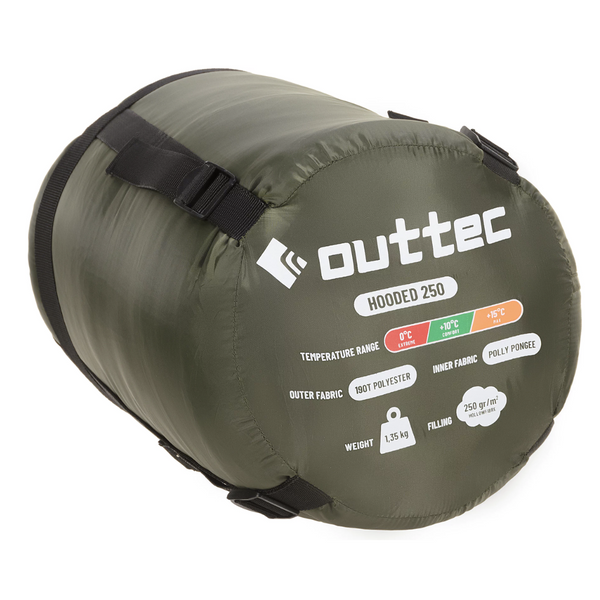 Спальний мішок ковдра Outtec демісезон з капюшоном хакі 5907766665908 фото