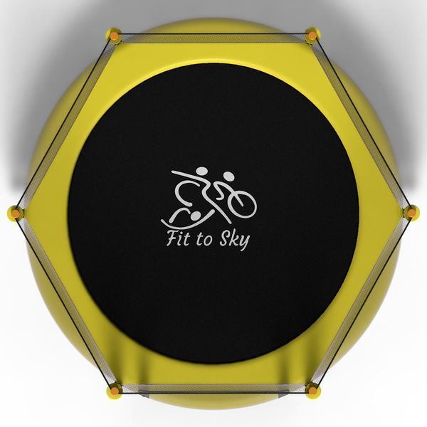 Батут FitToSky 152см Black з сіткою жовтий 1479872499 фото