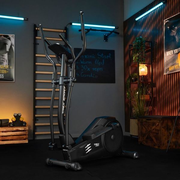 Орбітрек Trex Sport TX-700ECT Stark електромагнітний для дому, 32 рівні навантаження, маховик 14кг, чорний 5902308237575 фото