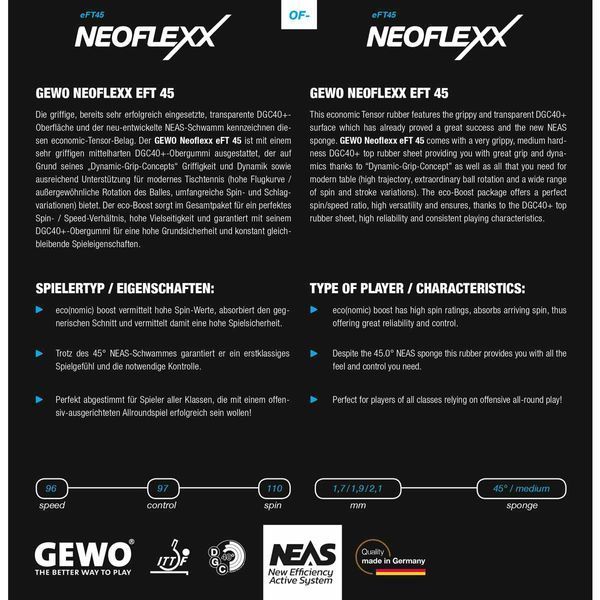 Ракетка для настільного тенісу Gewo Zoom Balance ALL, Neoflexx 48.0 + 45.0, ST (11640000031) 931329 фото
