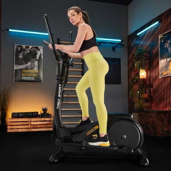 Орбітрек Trex Sport TX-700ECT Stark електромагнітний для дому, 32 рівні навантаження, маховик 14кг, чорний 5902308237575 фото
