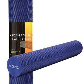 Масажний ролик Cornix EVA+ 90 x 15 см (валик, роллер) XR-0314 Navy Blue 143257-2692 фото