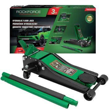 Домкрат підкатний 3т (75&ndash;465 мм) двопоршневий з педаллю Rockforce RF-T820033X 61624 фото