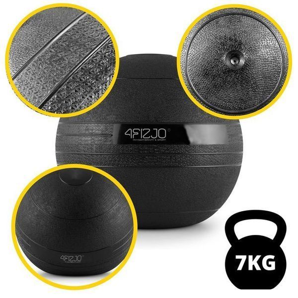 Слембол (медичний м'яч) для кросфіту 4FIZJO Slam Ball 7 кг Black (P-5907739315434) 143750-2692 фото