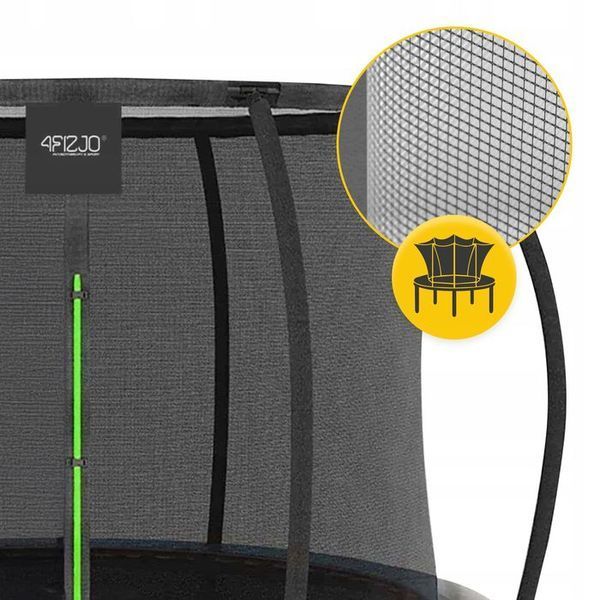 Батут із внутрішньою сіткою 4FIZJO PRO 8FT 252 см Black/Green (P-5907739314161) 149530-2692 фото