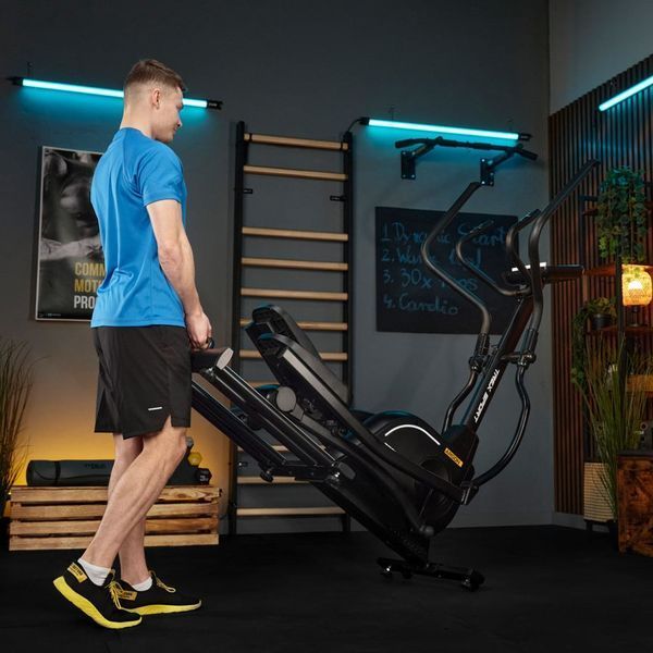Орбітрек електромагнітний Trex Sport TX-900ECT Argon для дому, 32 рівні навантаження, маховик 18 кг, Bluetooth, чорний 5902308237421 фото