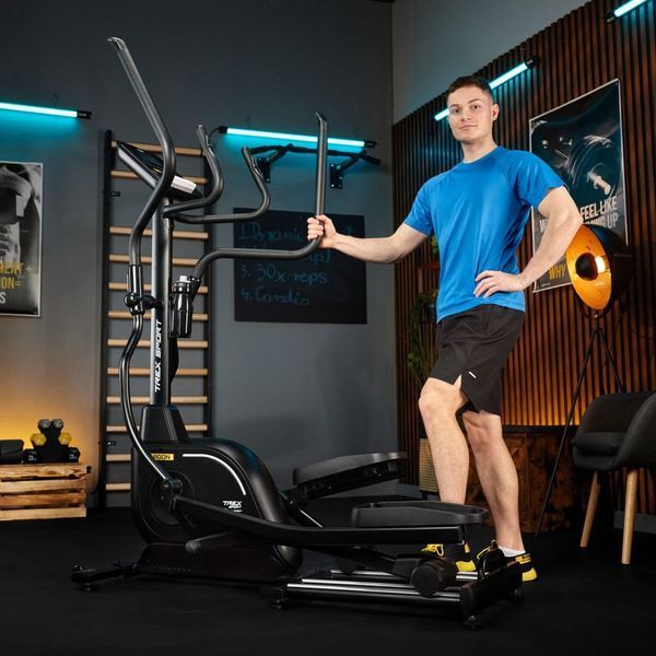 Орбітрек електромагнітний Trex Sport TX-900ECT Argon для дому, 32 рівні навантаження, маховик 18 кг, Bluetooth, чорний 5902308237421 фото