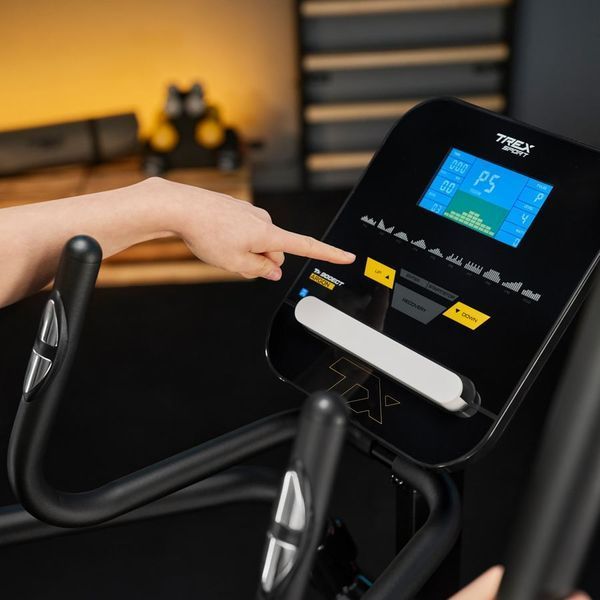 Орбітрек електромагнітний Trex Sport TX-900ECT Argon для дому, 32 рівні навантаження, маховик 18 кг, Bluetooth, чорний 5902308237421 фото