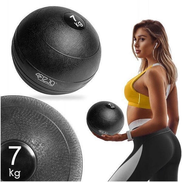 Слембол (медичний м'яч) для кросфіту 4FIZJO Slam Ball 7 кг Black (P-5907739315434) 143750-2692 фото