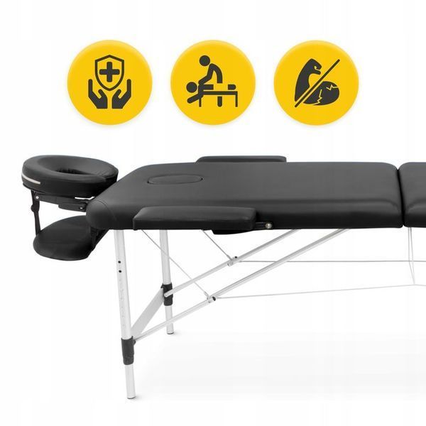 Масажний стіл складний 4FIZJO Massage Table Alu W70 Black (P-5907739318398) P-5907739318398 фото