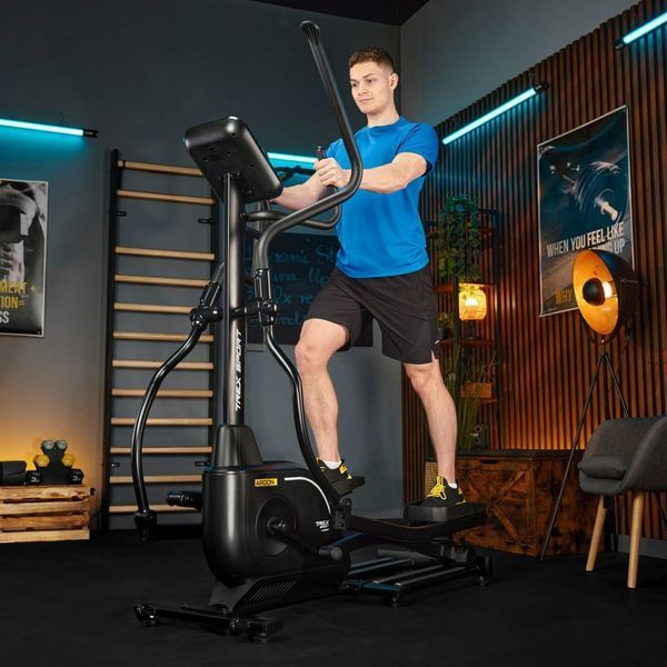 Орбітрек електромагнітний Trex Sport TX-900ECT Argon для дому, 32 рівні навантаження, маховик 18 кг, Bluetooth, чорний 5902308237421 фото