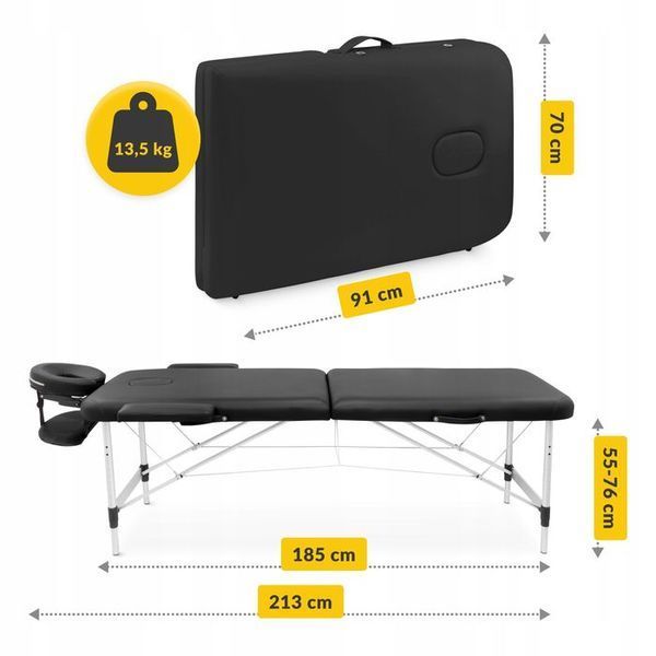 Масажний стіл складний 4FIZJO Massage Table Alu W70 Black (P-5907739318398) P-5907739318398 фото