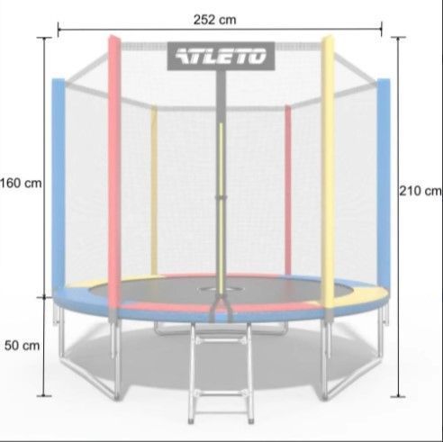 Дитячий батут Atleto 252 см з сіткою multikolor (21000131) 3089-111055 фото