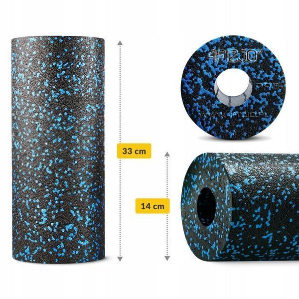 Масажний ролик 4FIZJO EPP PRO+ 33 x 14 см (валик, роллер) гладкий Black/Blue (P-5907222931417) P-5907222931417 фото