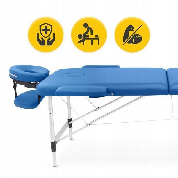 Масажний стіл складний 4FIZJO Massage Table Alu W60 Blue (P-5907739318404) 154644-2692 фото