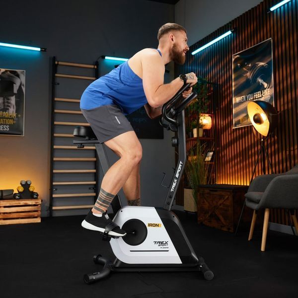 Велотренажер магнітний Trex Sport TX-500MB IRON з Bluetooth і FitShow, 14 рівнів навантаження, білий 5902308237728 фото