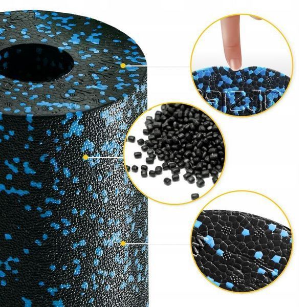 Масажний ролик 4FIZJO EPP PRO+ 33 x 14 см (валик, роллер) гладкий Black/Blue (P-5907222931417) P-5907222931417 фото
