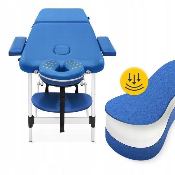 Масажний стіл складний 4FIZJO Massage Table Alu W60 Blue (P-5907739318404) 154644-2692 фото