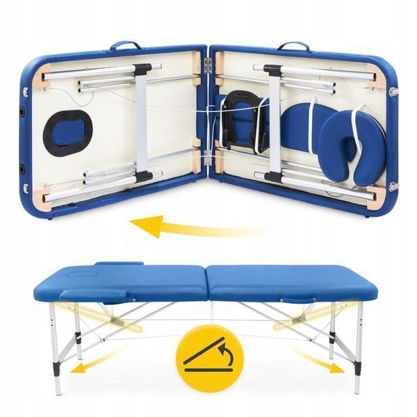 Масажний стіл складний 4FIZJO Massage Table Alu W60 Blue (P-5907739318404) 154644-2692 фото