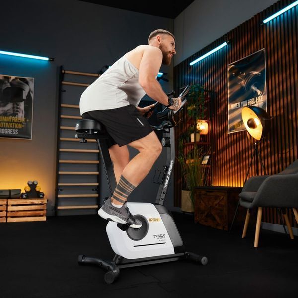 Велотренажер магнітний Trex Sport TX-500MB IRON з Bluetooth і FitShow, 14 рівнів навантаження, білий 5902308237728 фото