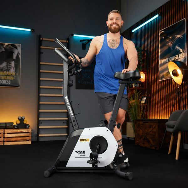 Велотренажер магнітний Trex Sport TX-500MB IRON з Bluetooth і FitShow, 14 рівнів навантаження, білий 5902308237728 фото